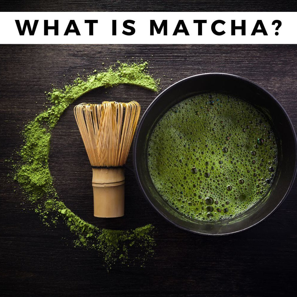 A vibrant cup of bright green matcha tea