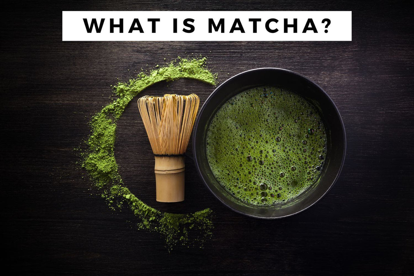 A vibrant cup of bright green matcha tea