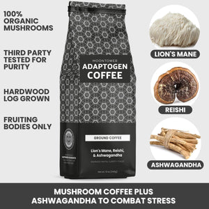 
                  
                    Load image into Gallery viewer, Moontower Adaptogen Mushroom Coffee 12 oz Bag
                  
                